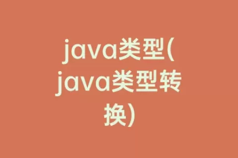 java类型(java类型转换)