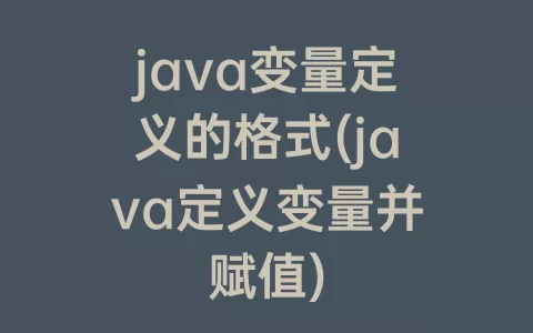 java变量定义的格式(java定义变量并赋值)
