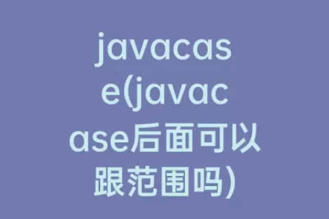 javacase(javacase后面可以跟范围吗)