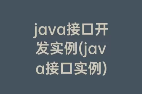java接口开发实例(java接口实例)