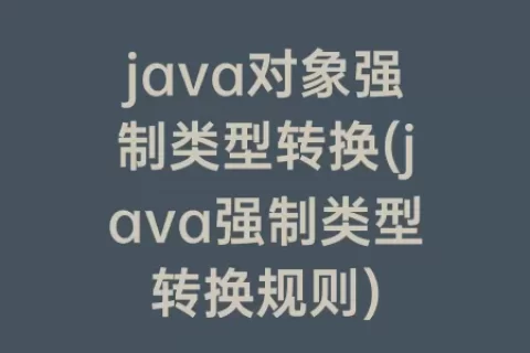 java对象强制类型转换(java强制类型转换规则)