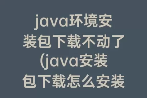 java环境安装包下载不动了(java安装包下载怎么安装)