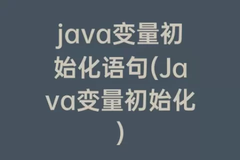 java变量初始化语句(Java变量初始化)