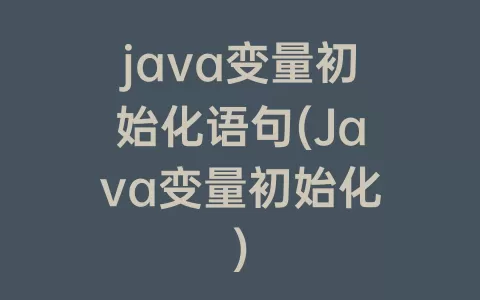 java变量初始化语句(Java变量初始化)