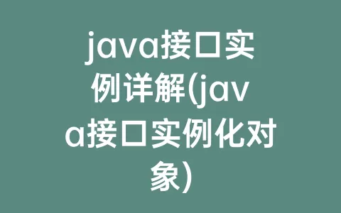 java接口实例详解(java接口实例化对象)