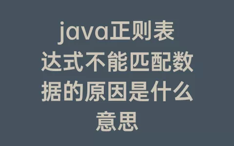 java正则表达式不能匹配数据的原因是什么意思