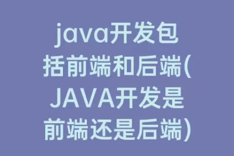java开发包括前端和后端(JAVA开发是前端还是后端)
