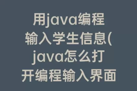 用java编程输入学生信息(java怎么打开编程输入界面)