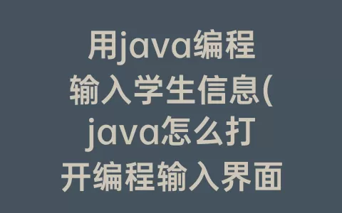 用java编程输入学生信息(java怎么打开编程输入界面)
