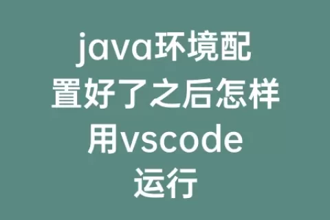 java环境配置好了之后怎样用vscode运行