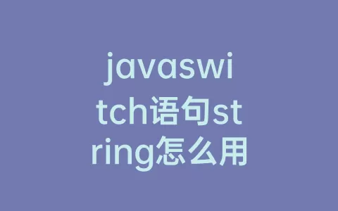 javaswitch语句string怎么用