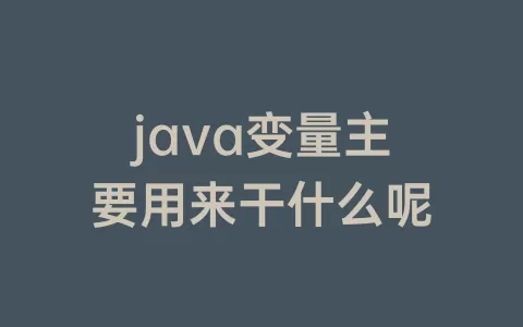 java变量主要用来干什么呢