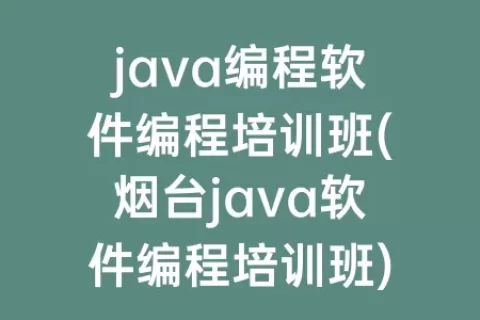 java编程软件编程培训班(烟台java软件编程培训班)
