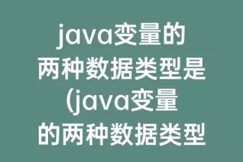 java变量的两种数据类型是(java变量的两种数据类型)