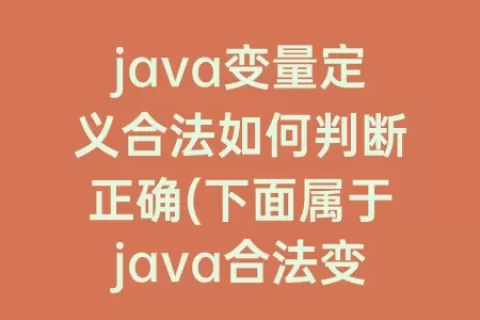 java变量定义合法如何判断正确(下面属于java合法变量定义的是)