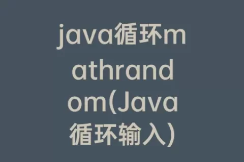 java循环mathrandom(Java循环输入)