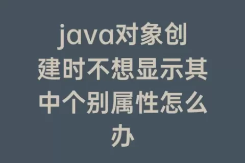 java对象创建时不想显示其中个别属性怎么办