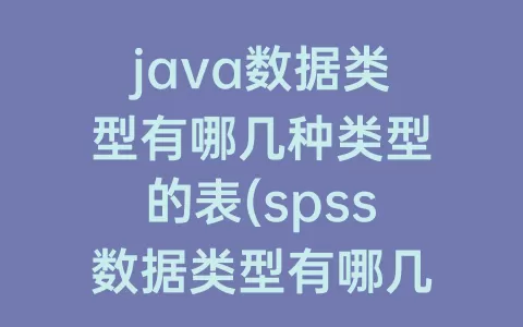 java数据类型有哪几种类型的表(spss数据类型有哪几种类型)