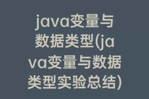 java变量与数据类型(java变量与数据类型实验总结)