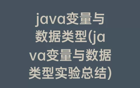 java变量与数据类型(java变量与数据类型实验总结)