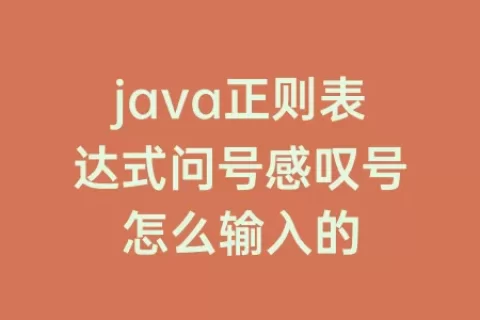 java正则表达式问号感叹号怎么输入的