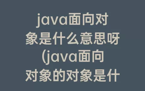 java面向对象是什么意思呀(java面向对象的对象是什么)