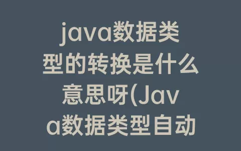 java数据类型的转换是什么意思呀(Java数据类型自动转换)