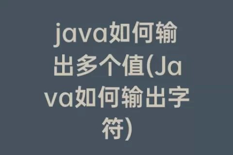 java如何输出多个值(Java如何输出字符)