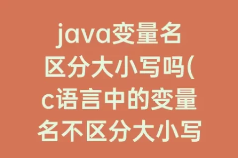 java变量名区分大小写吗(c语言中的变量名不区分大小写)