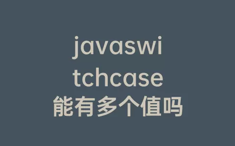 javaswitchcase能有多个值吗