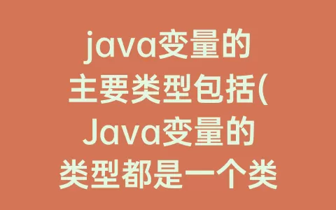 java变量的主要类型包括(Java变量的类型都是一个类)