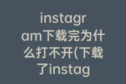 instagram下载完为什么打不开(下载了instagram为什么网络错误)