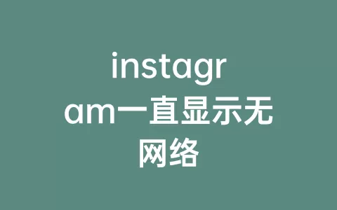 instagram一直显示无网络