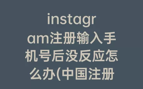 instagram注册输入手机号后没反应怎么办(中国注册Instagram手机号)