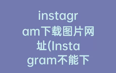 instagram下载图片网址(Instagram不能下载图片吗)