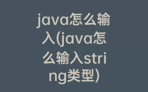 java怎么输入(java怎么输入string类型)