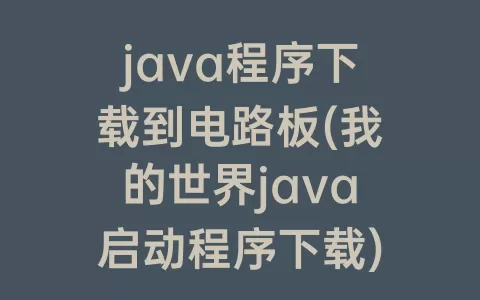 java程序下载到电路板(我的世界java启动程序下载)