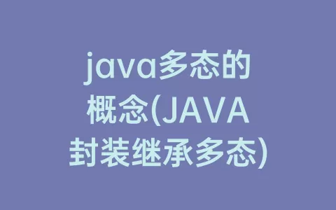 java多态的概念(JAVA封装继承多态)