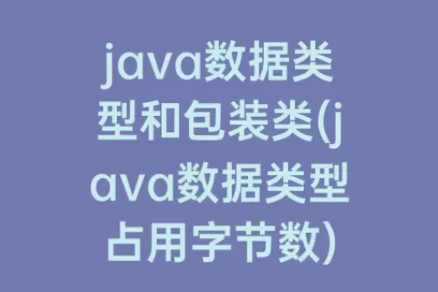 java数据类型和包装类(java数据类型占用字节数)