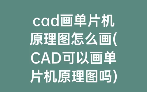 cad画单片机原理图怎么画(CAD可以画单片机原理图吗)