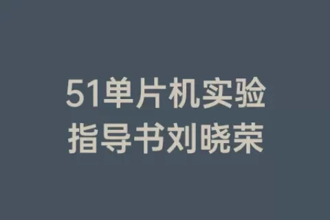51单片机实验指导书刘晓荣