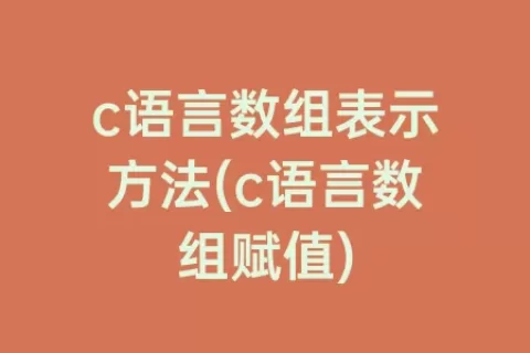 c语言数组表示方法(c语言数组赋值)