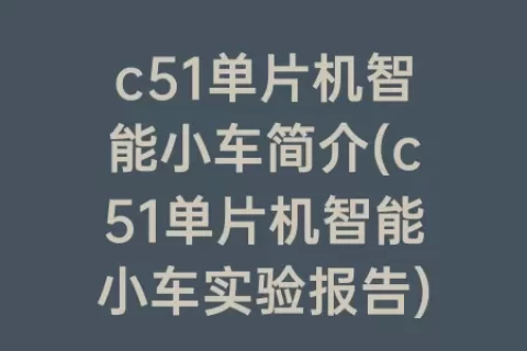 c51单片机智能小车简介(c51单片机智能小车实验报告)