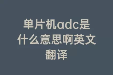 单片机adc是什么意思啊英文翻译