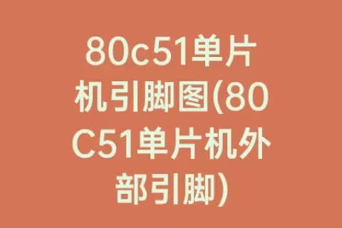 80c51单片机引脚图(80C51单片机外部引脚)