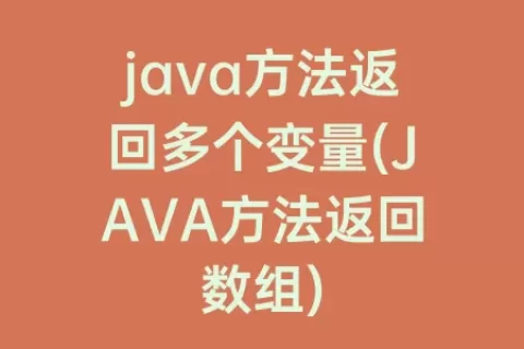 java方法返回多个变量(JAVA方法返回数组)