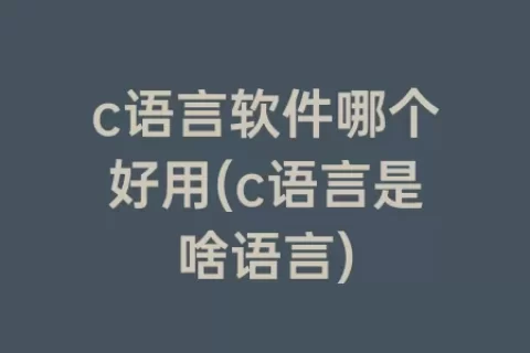 c语言软件哪个好用(c语言是啥语言)