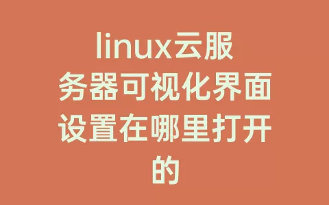 linux云服务器可视化界面设置在哪里打开的