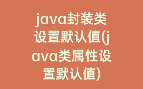 java封装类设置默认值(java类属性设置默认值)