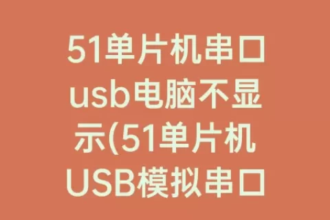 51单片机串口usb电脑不显示(51单片机USB模拟串口)
